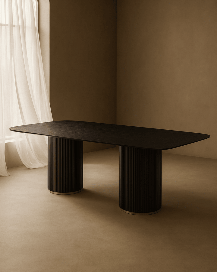 Lantine Oak Dining Table - Black Tommy Franks 2
