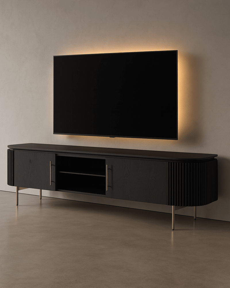 Lantine Oak TV Unit - Matte Black Tommy Franks 2