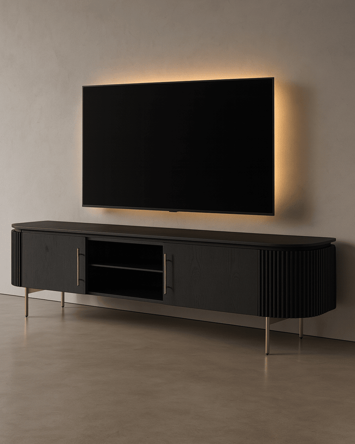 Lantine Oak TV Unit - Matte Black Tommy Franks 2