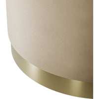 O&Co Kara Pouffe in Beige Velvet & Brushed Gold - Large