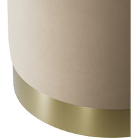 O&Co Kara Pouffe in Beige Velvet & Brushed Gold - Small