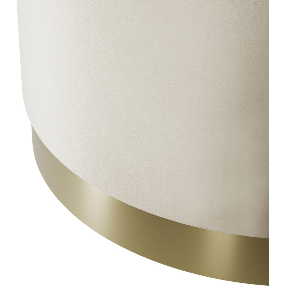 O&Co Kara Pouffe in Cream Velvet & Brushed Gold - Large