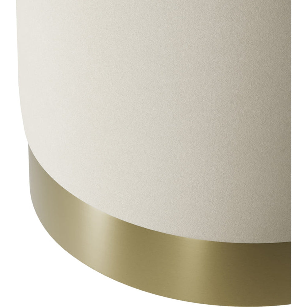 Kara Small Pouffe - Cream Velvet & Brushed Gold LPD Home 3
