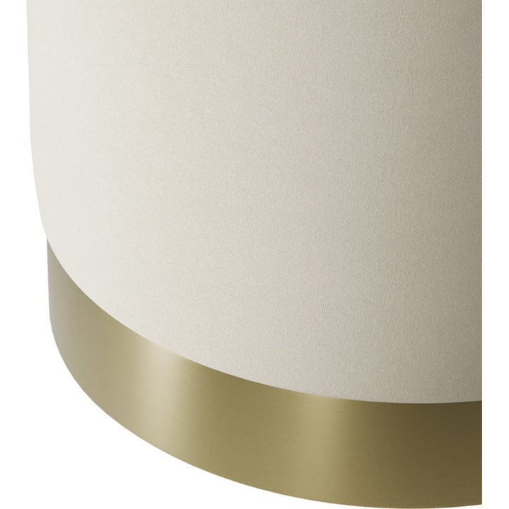 Kara Small Pouffe - Cream Velvet & Brushed Gold LPD Home 3