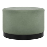 O&Co Kara Pouffe in Sage Velvet & Matte Black - Large