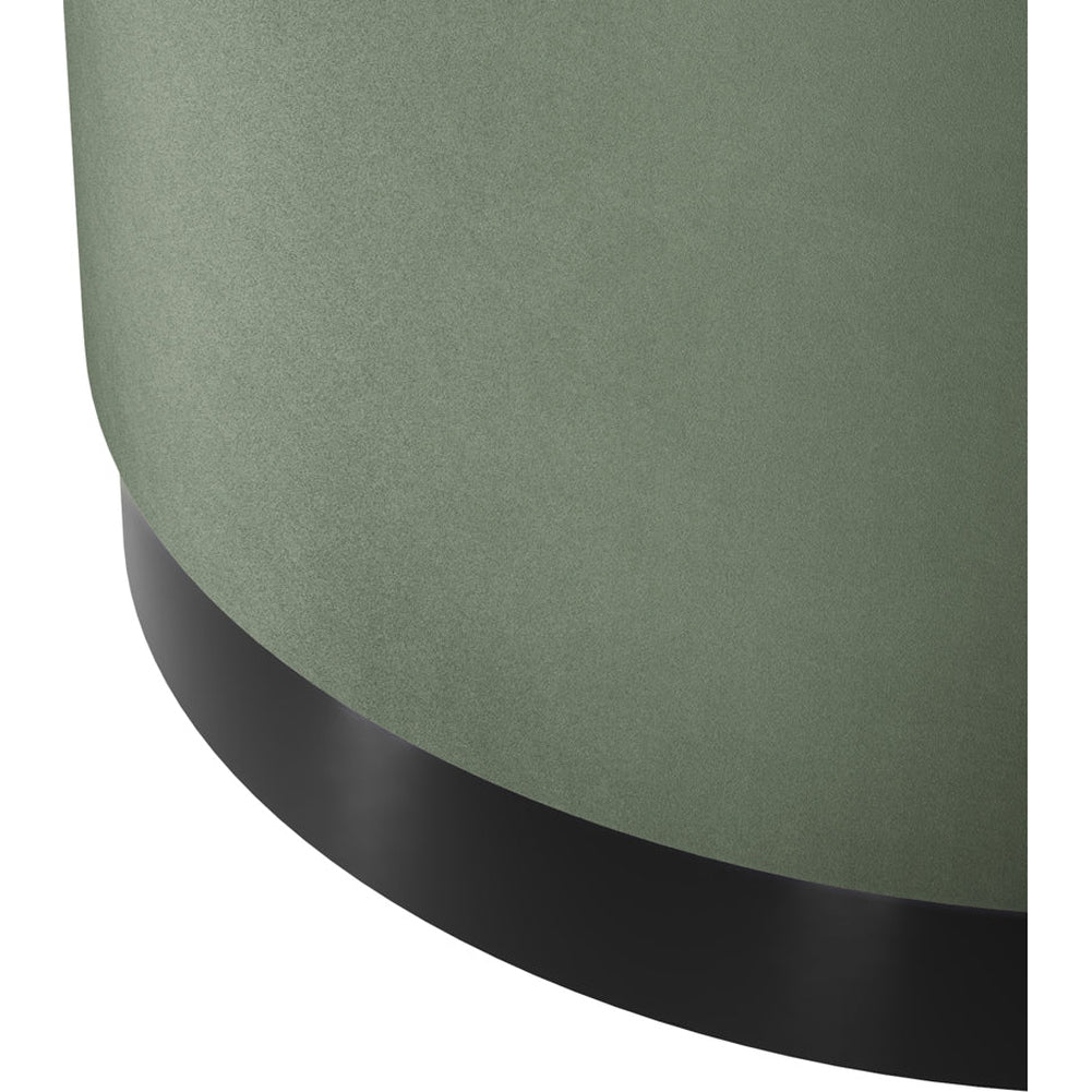 O&Co Kara Pouffe in Sage Velvet & Matte Black - Large