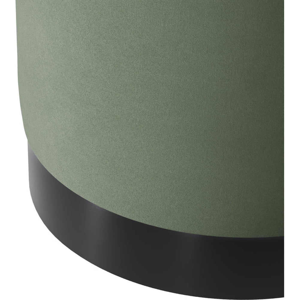 O&Co Kara Pouffe in Sage Velvet & Matte Black - Small