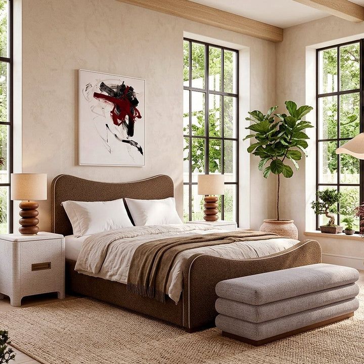 Caleta King Size Bed - Capela Fennel Seed