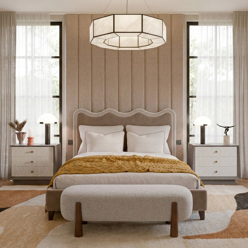 Palermo King Size Bed - Hopper Taupe