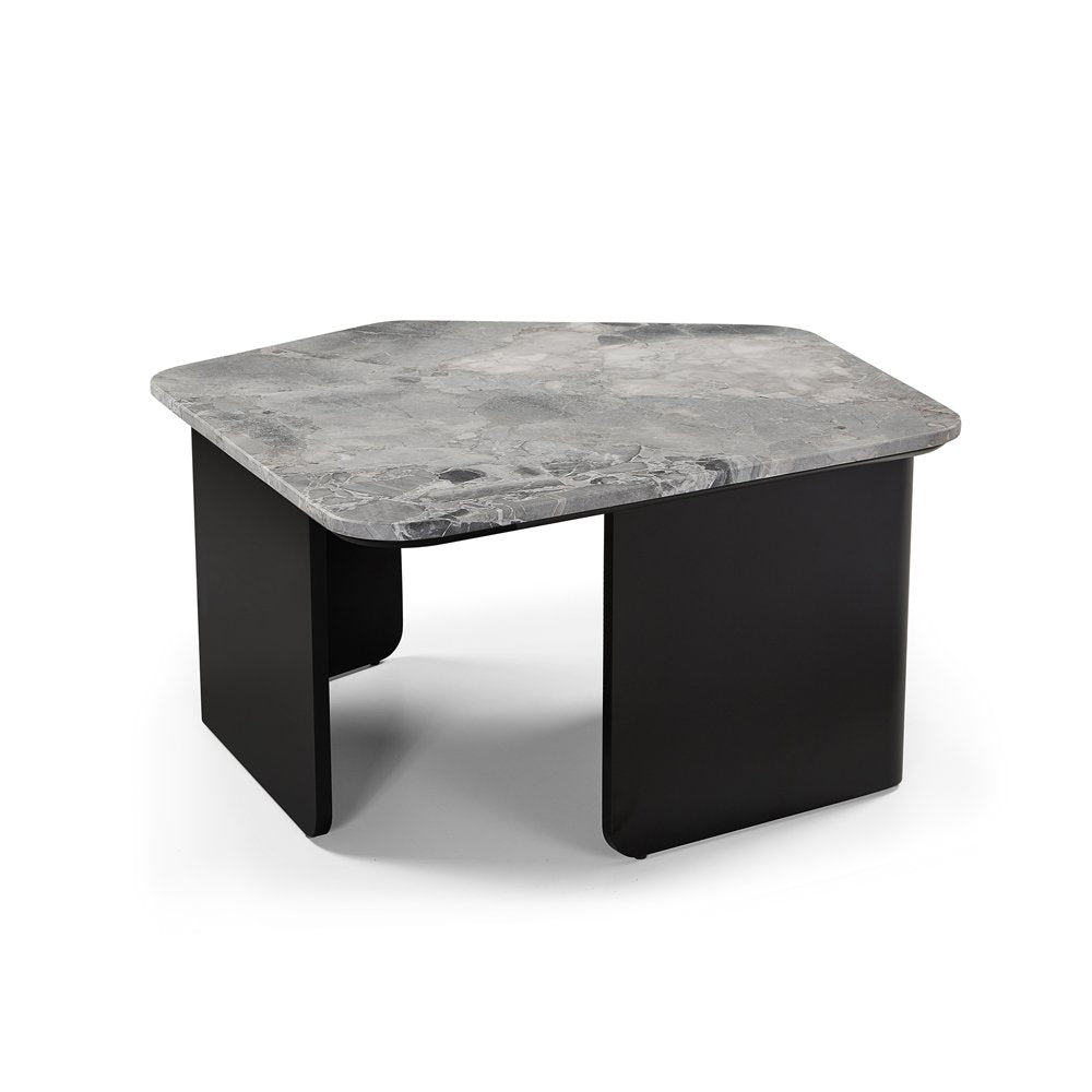 Organic Marble Coffee Table - Oreo Grey & Matte Black LiangAndEimil 1