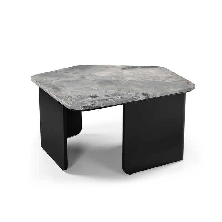 Organic Marble Coffee Table - Oreo Grey & Matte Black LiangAndEimil 1
