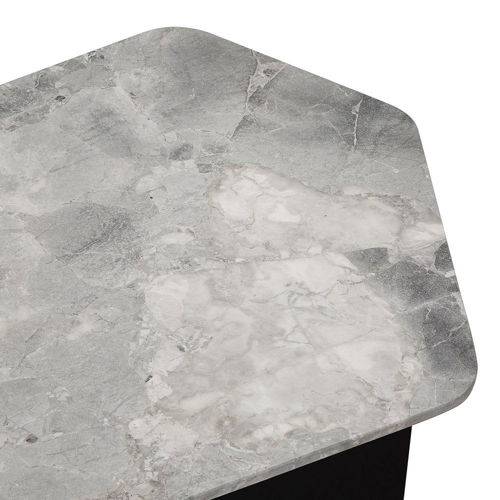 Organic Marble Coffee Table - Oreo Grey & Matte Black LiangAndEimil 4