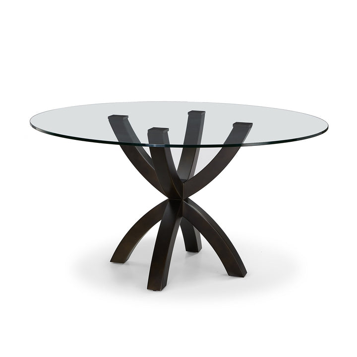 Malone Round Dining Table - Antique Brown/Glass LiangAndEimil 1