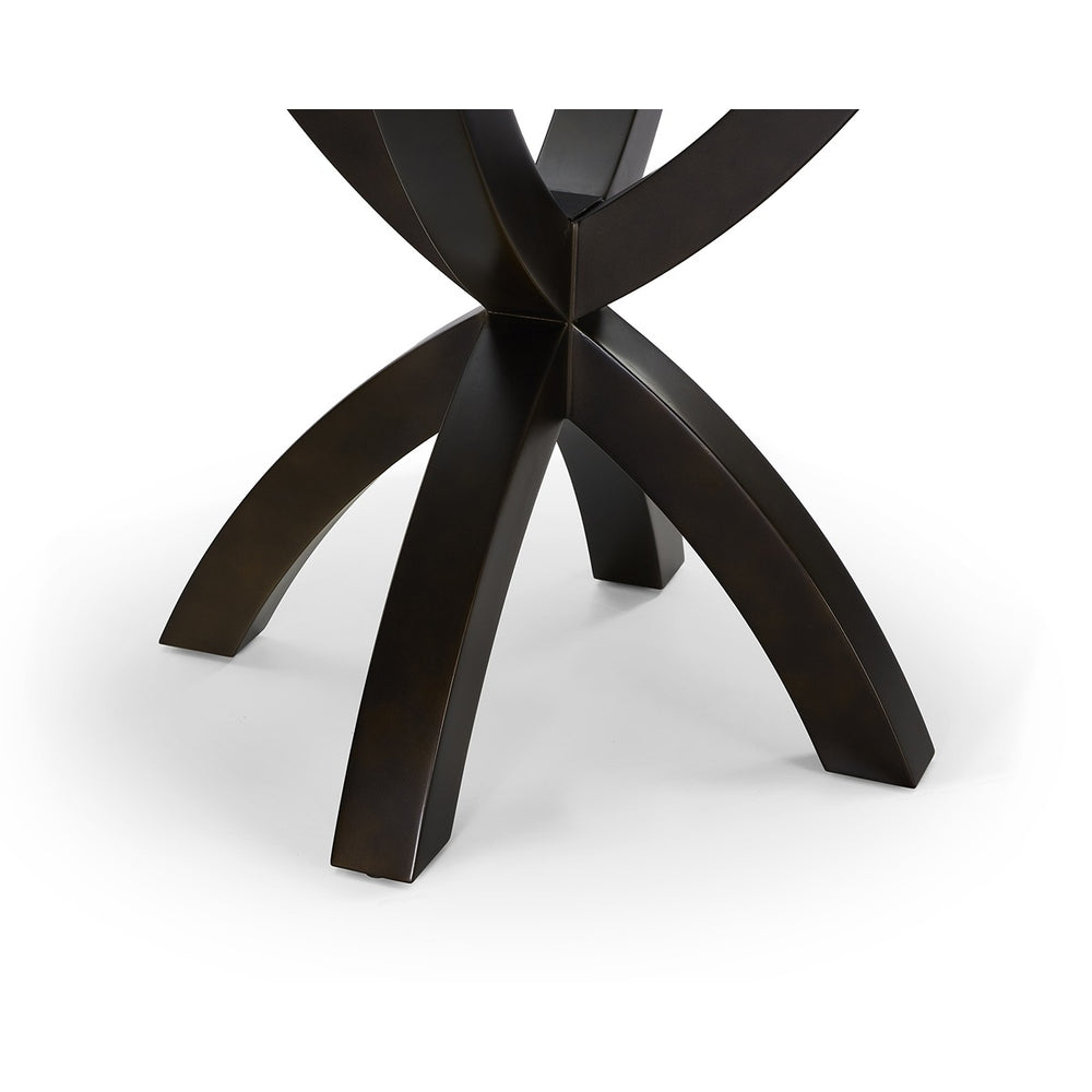 Malone Round Dining Table - Antique Brown/Glass LiangAndEimil 2