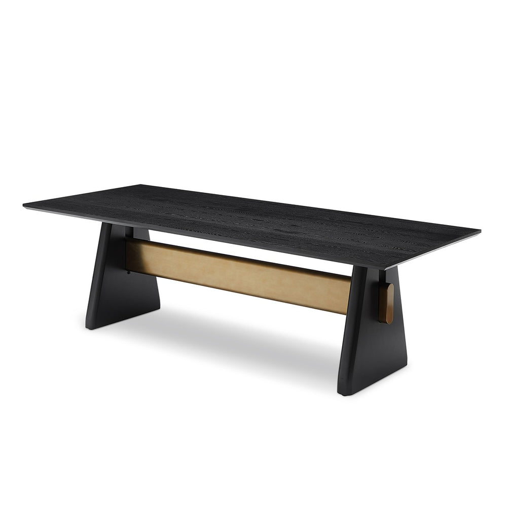 Walden Rectangular Dining Table - Black Ash Veneer & Brushed Brass LiangAndEimil 2