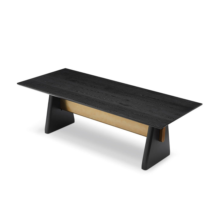 Walden Rectangular Dining Table - Black Ash Veneer & Brushed Brass LiangAndEimil 3