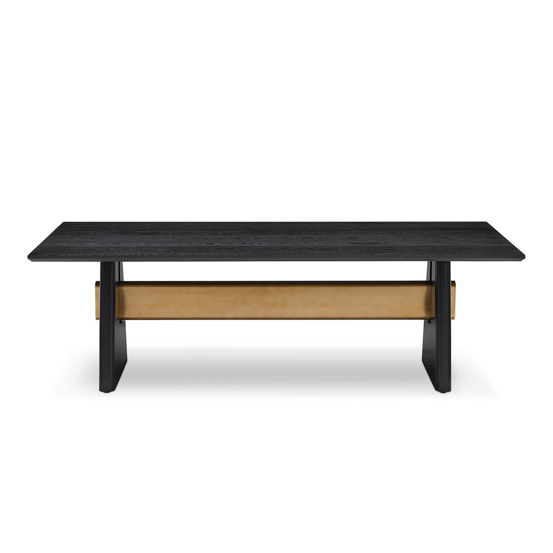 Walden Rectangular Dining Table - Black Ash Veneer & Brushed Brass LiangAndEimil 1