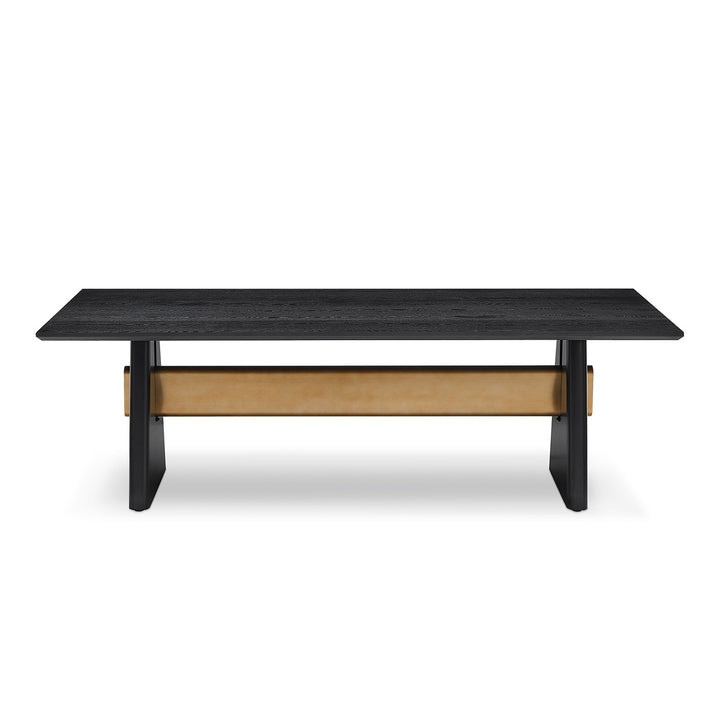 Walden Rectangular Dining Table - Black Ash Veneer & Brushed Brass LiangAndEimil 1