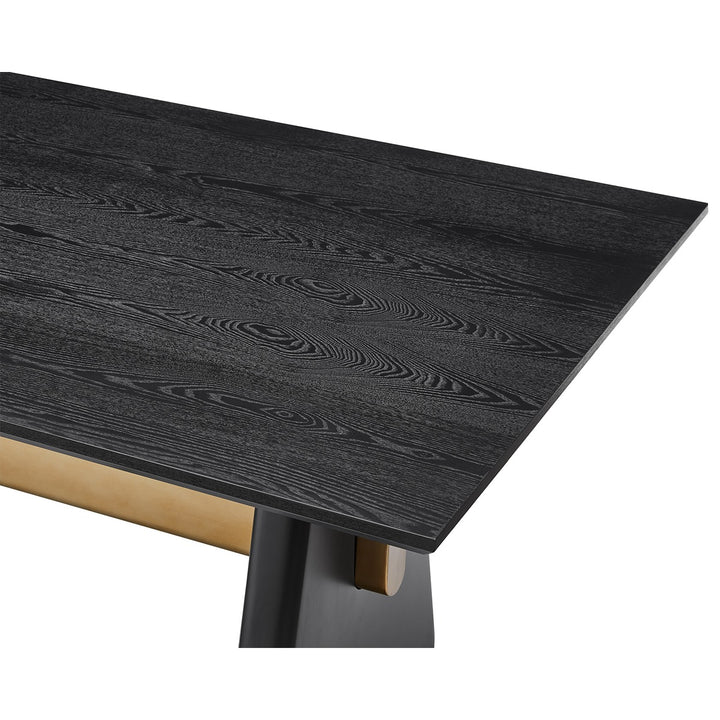 Walden Rectangular Dining Table - Black Ash Veneer & Brushed Brass LiangAndEimil 4