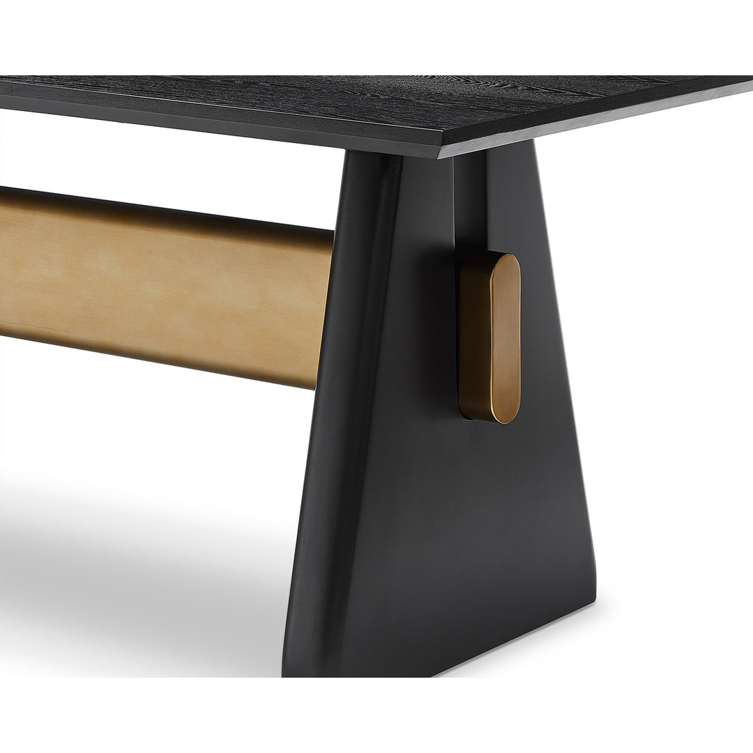 Walden Rectangular Dining Table - Black Ash Veneer & Brushed Brass LiangAndEimil 5