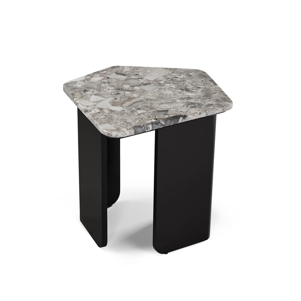 Liang & Eimil Organic End Table Oreo Grey & Matt Black