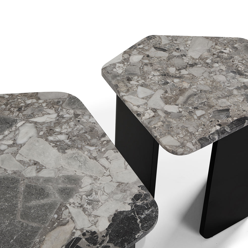 Liang & Eimil Organic End Table Oreo Grey & Matt Black