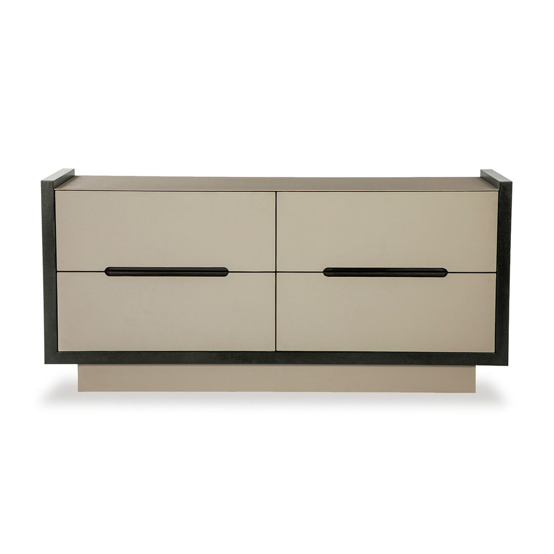 Antara Chest of Drawers - Grey Vegan Leather Matt Black LiangAndEimil 1