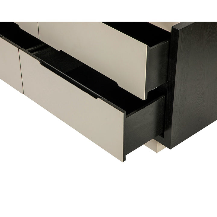 Antara Chest of Drawers - Grey Vegan Leather Matt Black LiangAndEimil 4