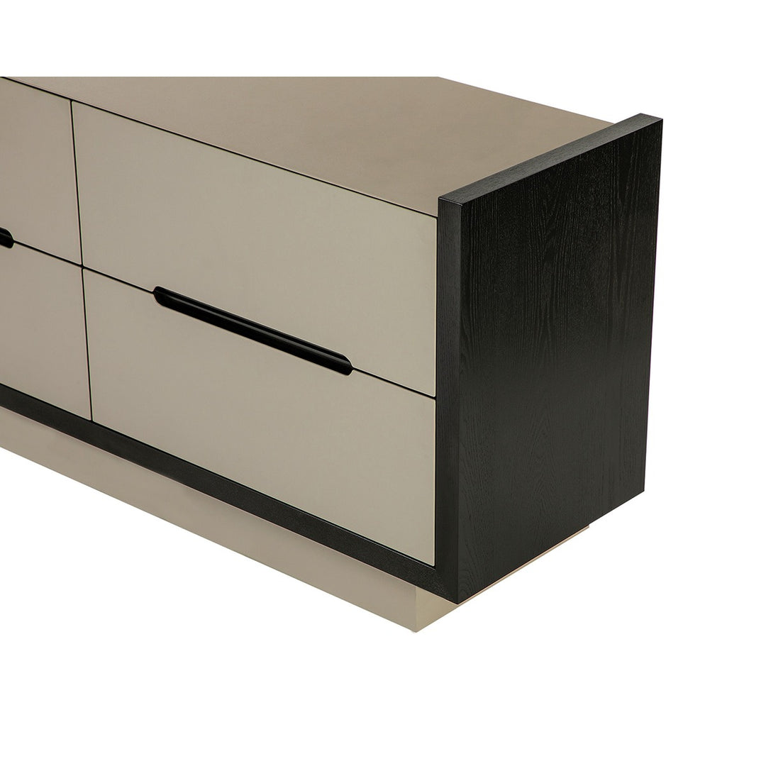 Antara Chest of Drawers - Grey Vegan Leather Matt Black LiangAndEimil 5