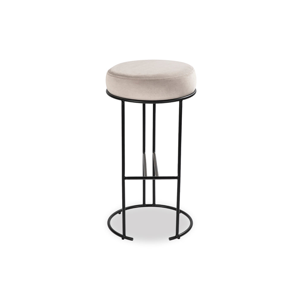 Compti Bar Stool - Kaster Light Grey & Matt Black Kaster II Light Grey LiangAndEimil 1