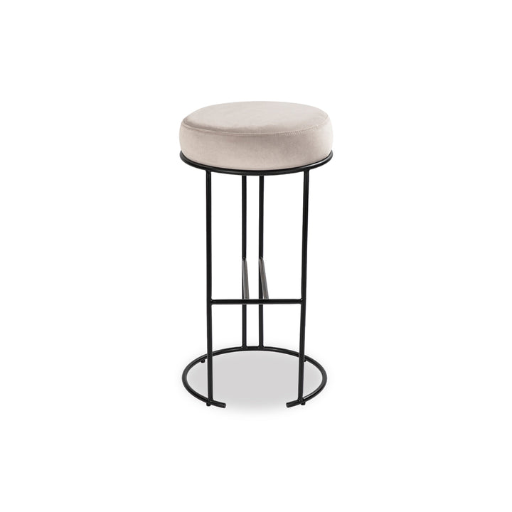 Compti Bar Stool - Kaster Light Grey & Matt Black Kaster II Light Grey LiangAndEimil 1