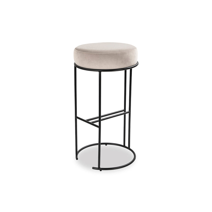 Compti Bar Stool - Kaster Light Grey & Matt Black Kaster II Light Grey LiangAndEimil 2