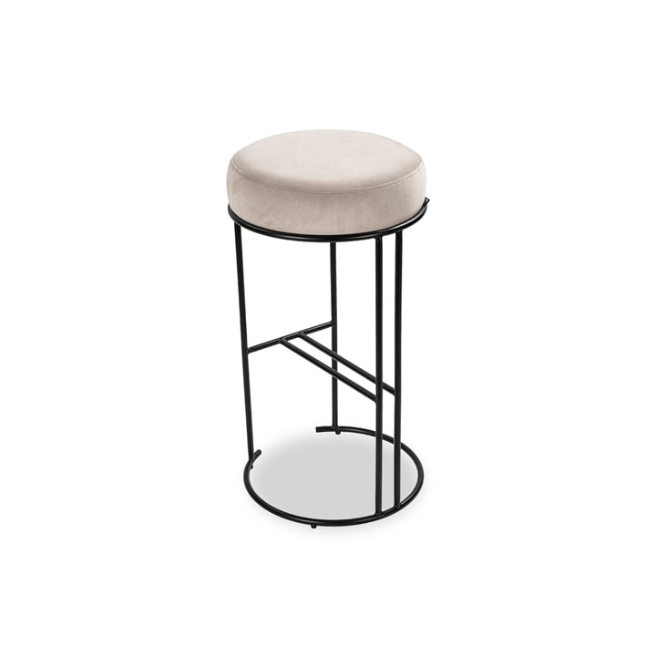 Compti Bar Stool - Kaster Light Grey & Matt Black Kaster II Light Grey LiangAndEimil 3