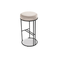 Liang & Eimil Compti Bar Stool - Kaster Light Grey & Matt Black Kaster II Light Grey