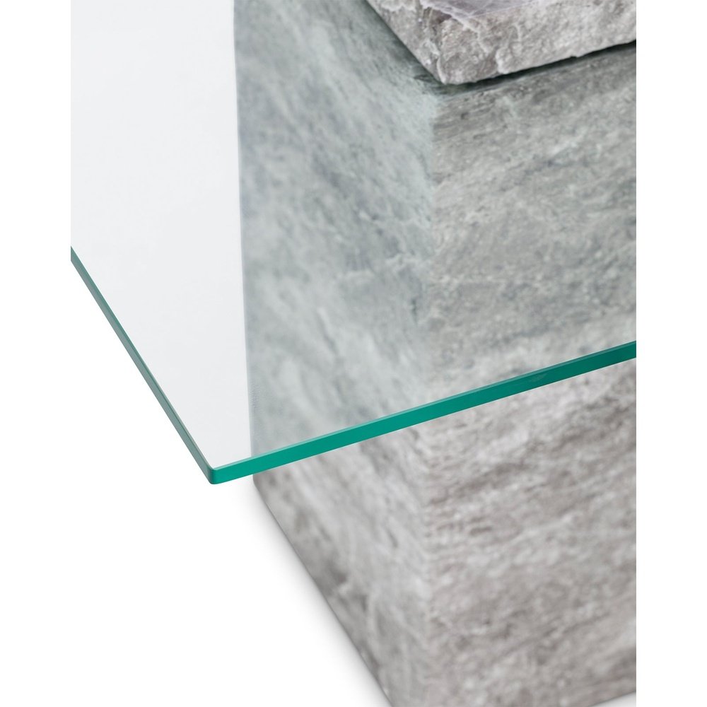  LiangAndEimilLarge-Liang & Eimil Rock Side Table in Faux Marble Concrete Grey-Grey, Clear 229 