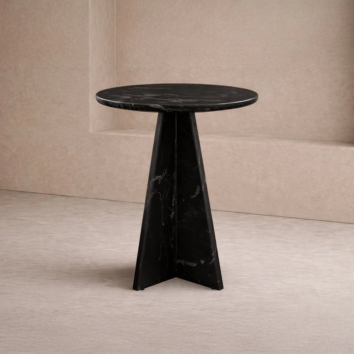 Rodes Side Table - Black Fantasy Marble
