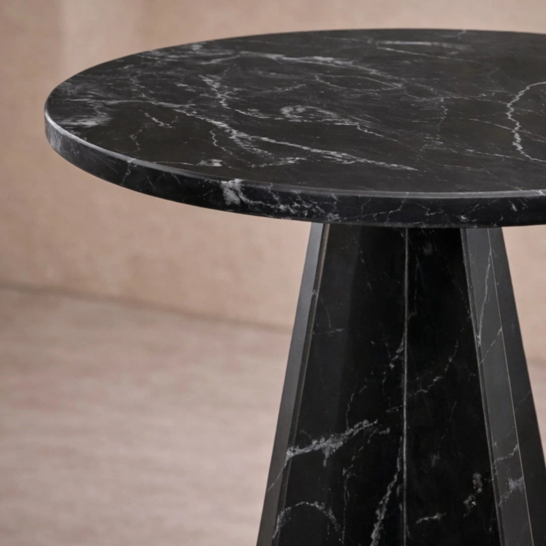Rodes Side Table - Black Fantasy Marble