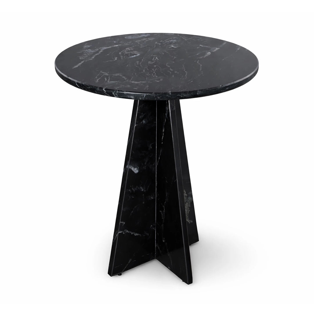 Rodes Side Table - Black Fantasy Marble