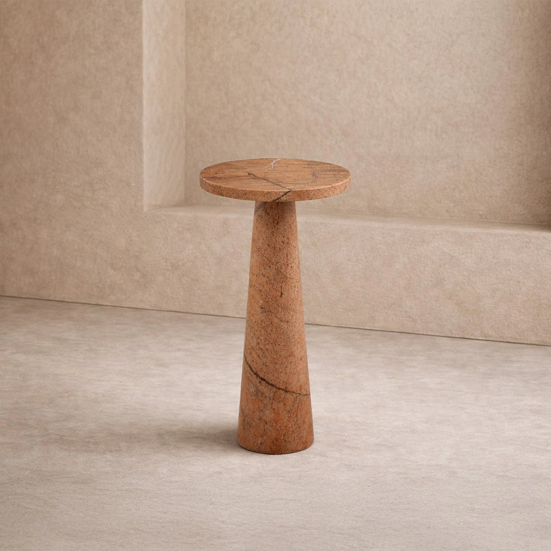 Hermes Side Table - Brown Marble