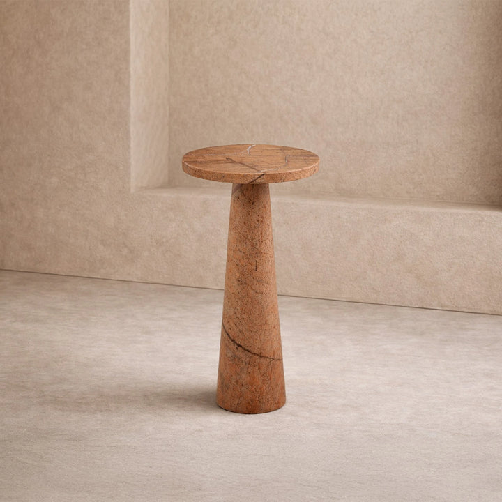 Hermes Side Table - Brown Marble
