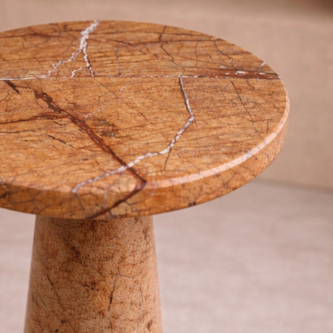 Hermes Side Table - Brown Marble