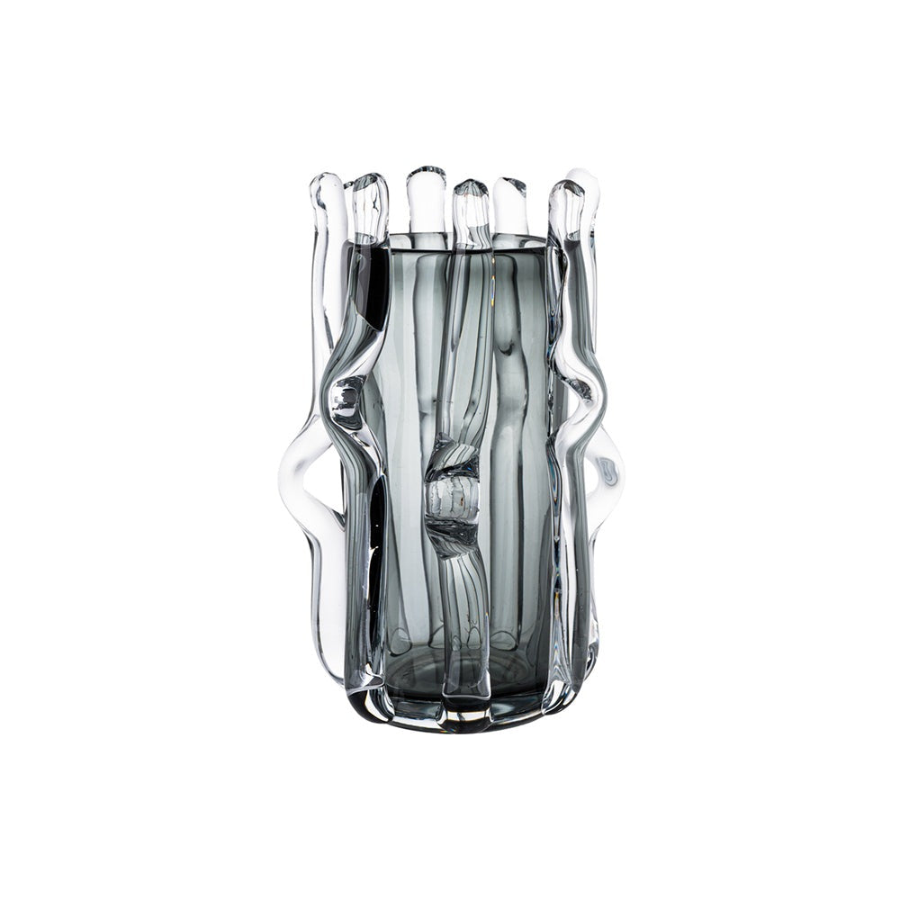 Liang & Eimil Aura Glass Vase Large Grey & Clear