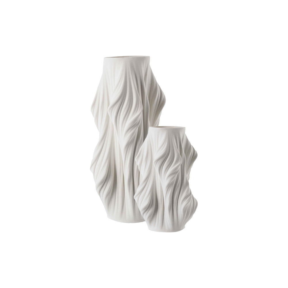 Liang & Eimil Waven 3D Printed Ceramic Vase Small White