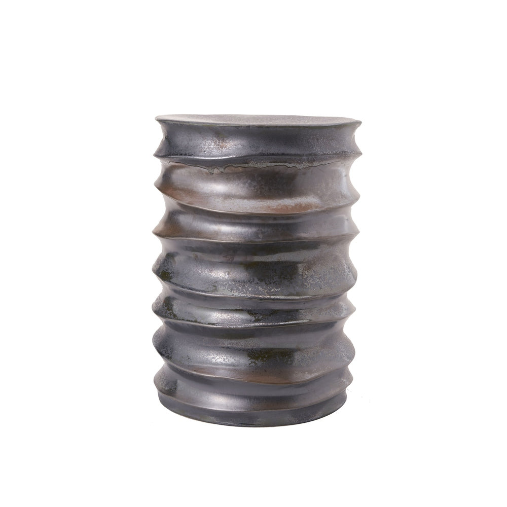 Strata Round Side Table - Metallic Charcoal LiangAndEimil 1