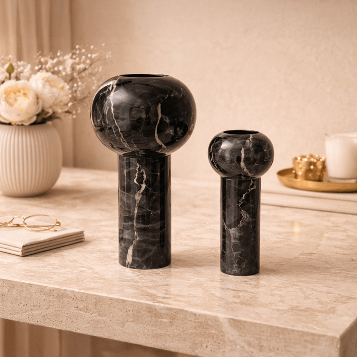 Isadora Vase - Black Marble
