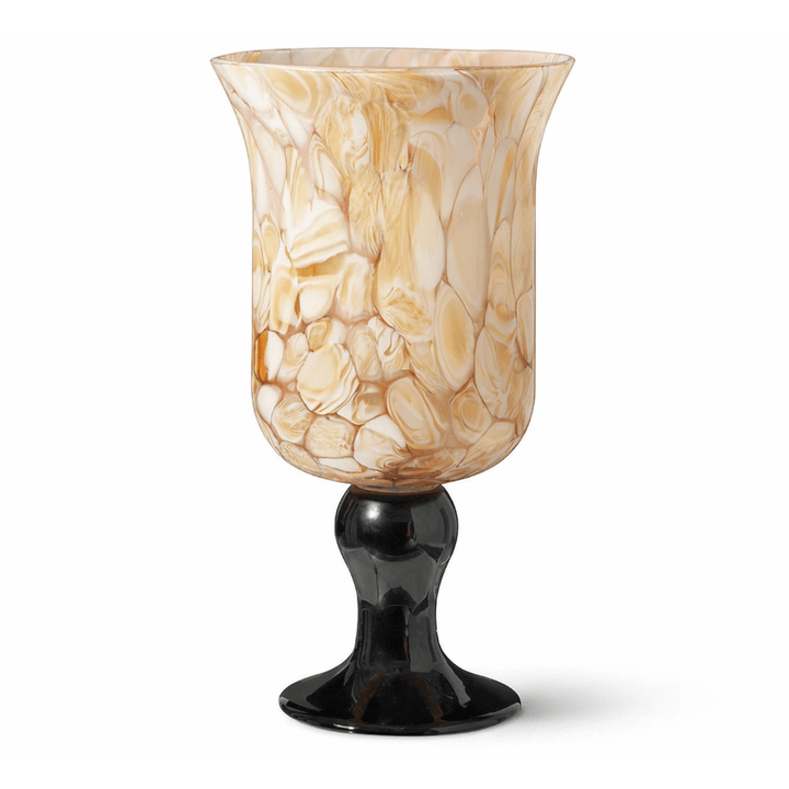 Fioria Vase - Light Yellow & Black Glass