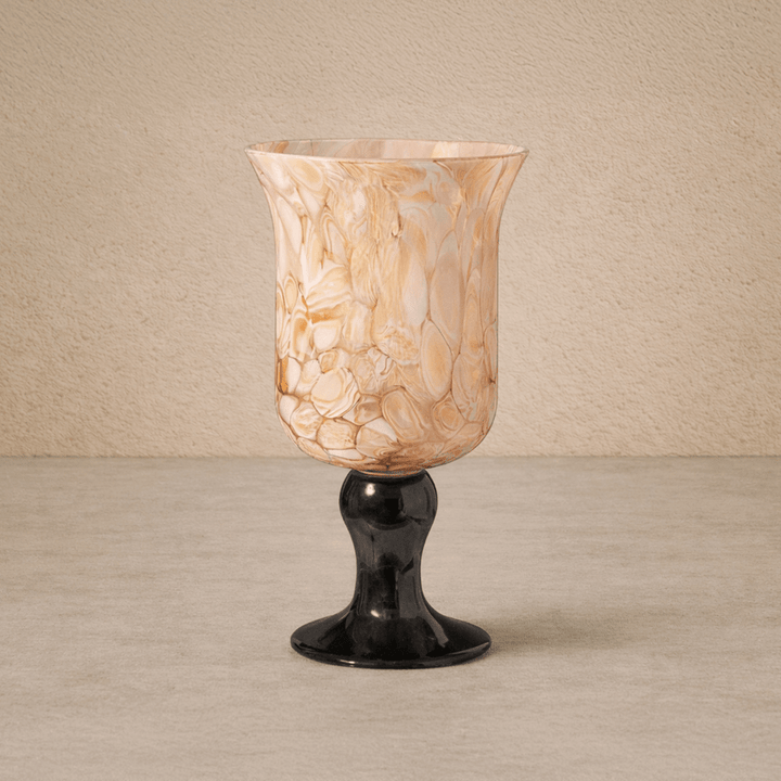 Fioria Vase - Light Yellow & Black Glass