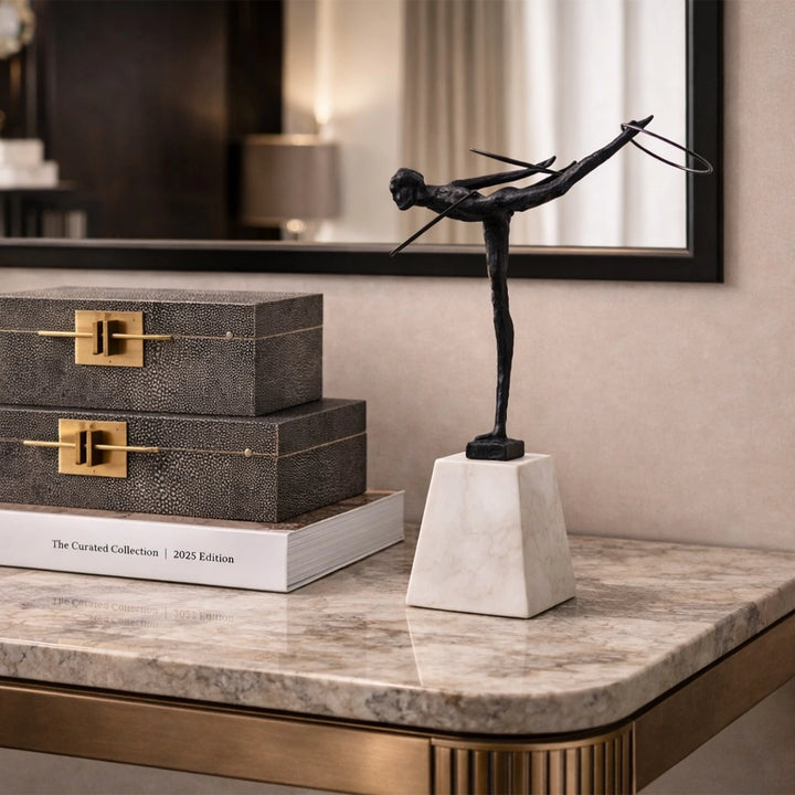 Calista Iron & Marble Sculpture