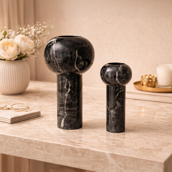 Isadora Vase - Black Marble