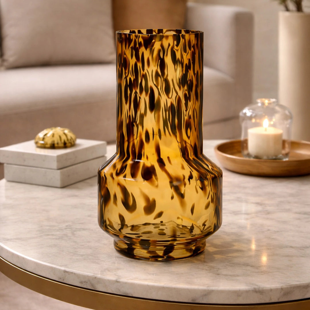 Artea Glass Vase - Dark Amber